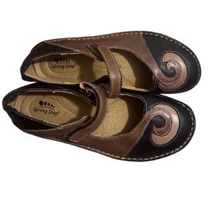 Spring Step Cosmic Leather Mary Jane Flats